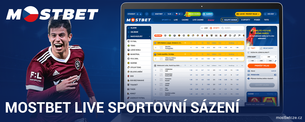 Live sázky na sport pro hráče Mostbet Česká republika